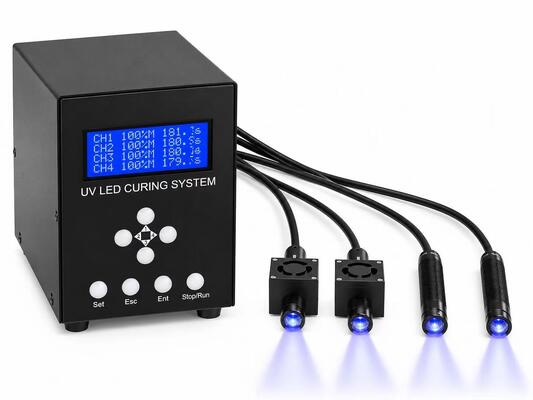 Système de durcissement à spots UV LED multicanal avec une puissance d'irradiation élevée et une faible production de chaleur pour un assemblage de précision